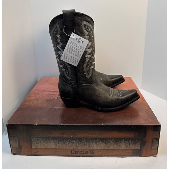 Circle G by Corral Kids Western Boot Snip Toe J8006 (Little Kid/Big Kid) Size 6 - Picture 11 of 11